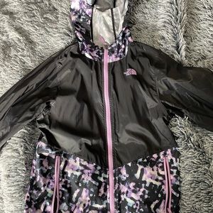 Girls North Face rain jacket medium 10/12